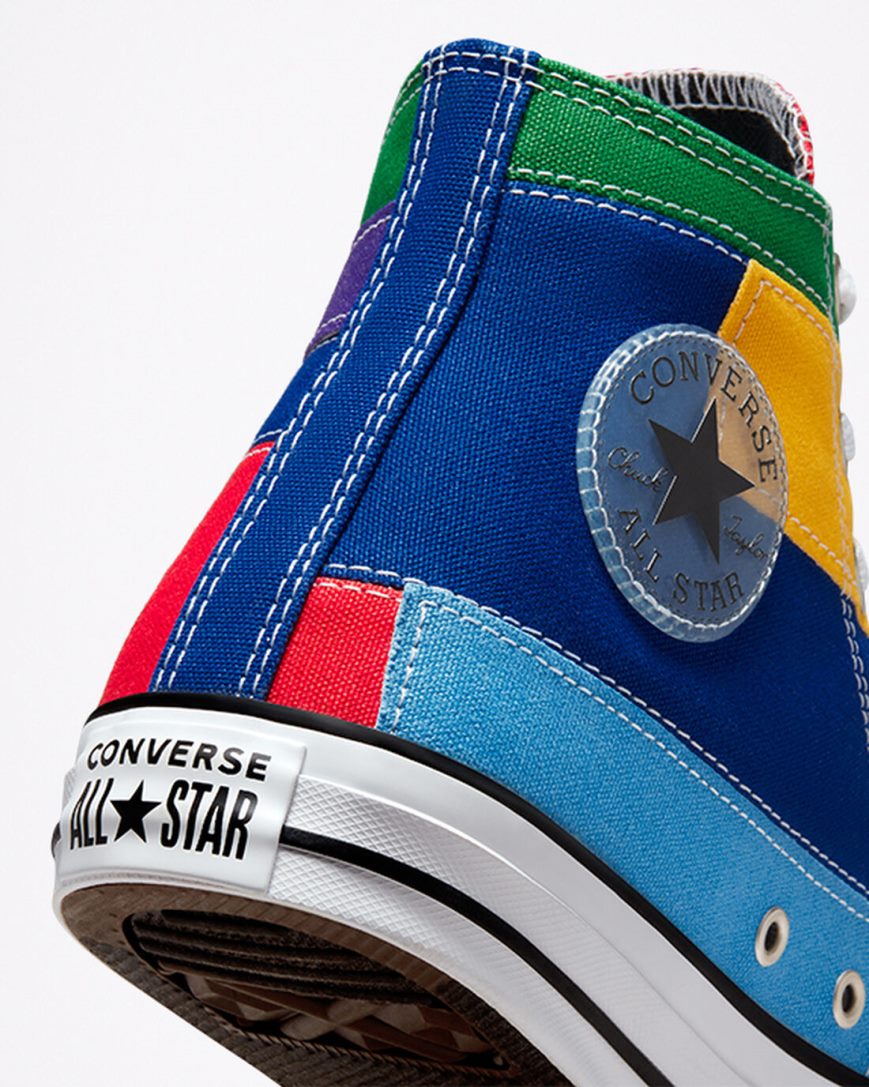 Zapatillas Altas Converse Chuck Taylor All Star Patchwork Mujer Rojas Azules | PE 2450WP